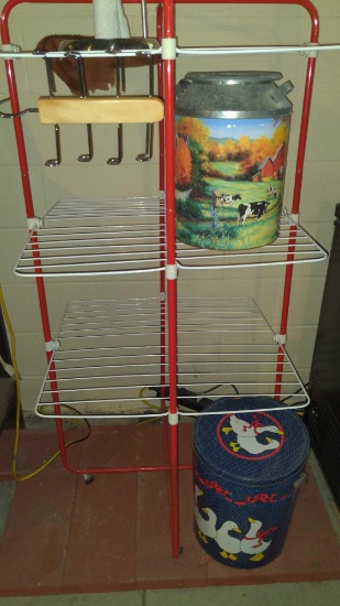 Metal Wire rack and tins