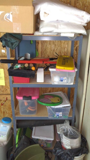 Garage Shelving Unit with Contents