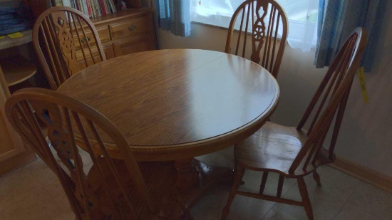 Oak Kitchen Table and chairs 48" round