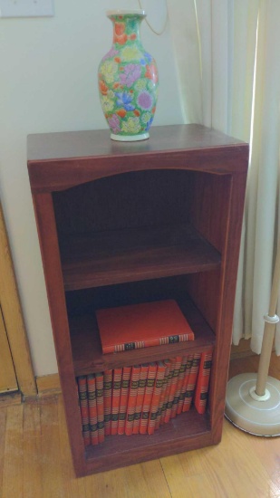 Bookcase , Child Craft Books, and Chinese Vase