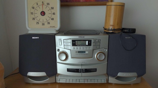 Sony CFD-ZW755 CD Radio Cassette System & wood cabinet