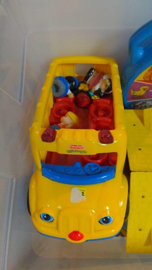 (5) Totes of children's toys mostly Fisher Price