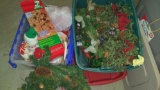 Metal storage shelf with Christmas Decorations