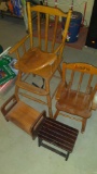 Children's High Chair, Rocker, foot stools