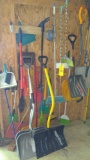 Snow Shovels, Rakes, and brooms lot