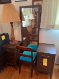 Vanity mirror and lamp