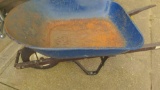 Blue Wheelbarrow Wood handles