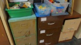 (3) Metal index Files and contents mostly children's toys