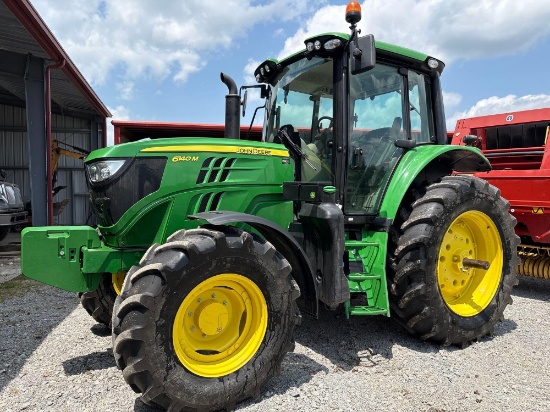 2023 John Deere 6140M tractor, 4wd, pwr quad w/LH reverser