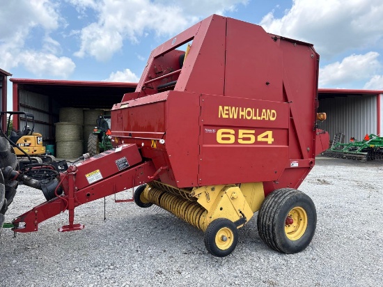 New holland 654 round baler, net wrap, monitor