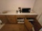 Contents of Cabinets inc.Panasonic Microwave, Bunn Coffee Maker, Table Cloths, Servingware