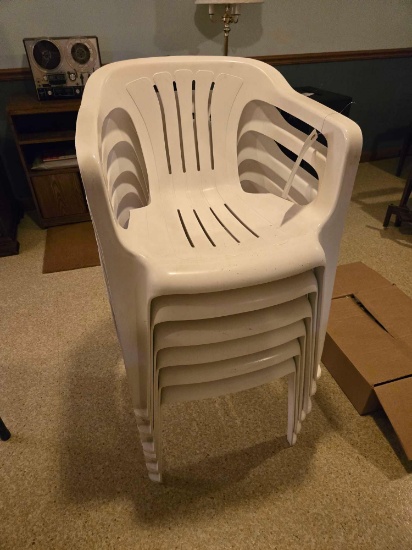 6 Plastic Stack Chairs