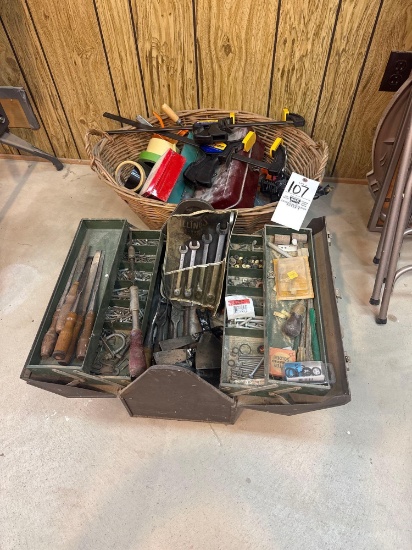 tool box, clamps and hardware