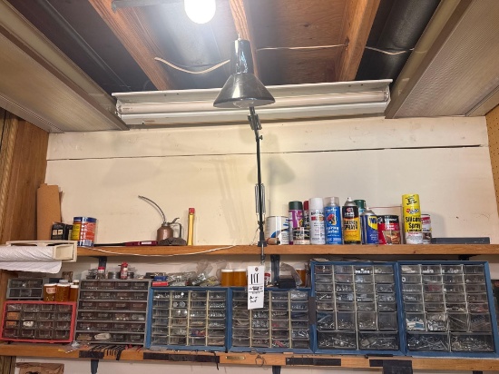 several hardware organizers on shelf