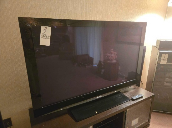 Panasonic 58" TV, Modern TV Stand, Panasonic Theater System