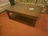Wood Coffee Table w/ Metal Stud Details