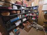 Contents on Shelf inc. Baskets, Tins, Roasting Pans, Thermos, Servingware, Whitley Exercise Bike