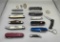 Pocket cutlery, flint artifacts, 1966 half dollar