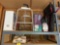 wheel chair, shower chair, cane, raised toilet seat, hearing amplifier, buckets