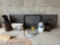 Folding table, chimney, plant holders, neck massager, weight soccer ball