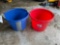 (2) plastic tubs