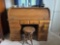 Roll Top Desk with Stool