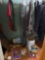 contents in closet, suits, clothes, craft-ware, humidifier, teas set
