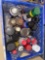Large assortment of spray cans, and milk crates