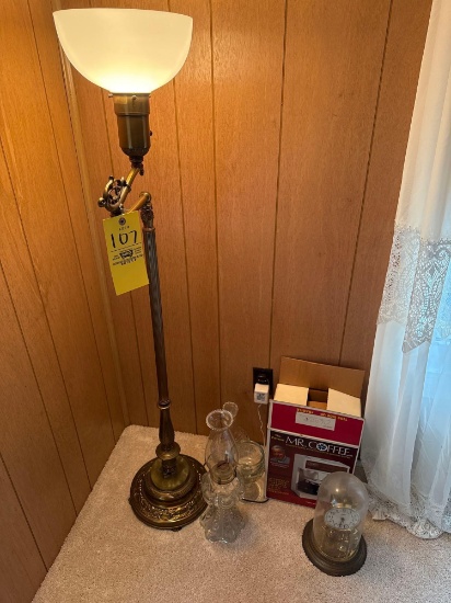 Lamp, oil lamp, Mr. Coffee, clock