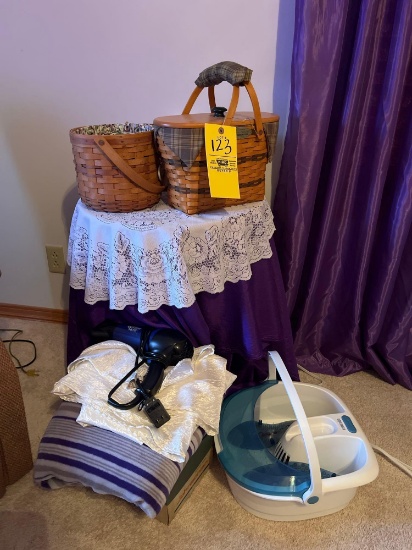 longaberger baskets, foot spa, hair dryer