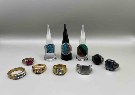 (10) Costume jewelry rings