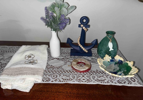 Nautical decor, bathroom items