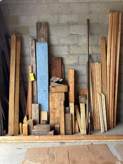 large scrap wood lot, 2x4s, 2x10s, 4x4s, metal pieces too