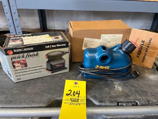 Drill Doctor, palm sander