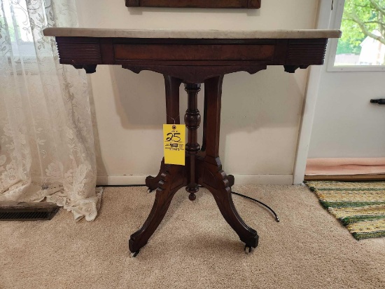 Marble Top Side Table On Wheels