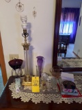 lamp, glassware