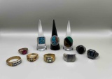 (10) Costume jewelry rings