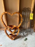 Hanging decor, wooden hearts, metal sleigh