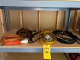 extension cords, corded lights, jumper cables