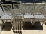 White Heavy dining room table w/ 4 matching chairs