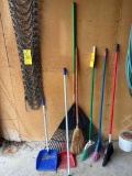 Rake, Brooms, straw broom, dust pans