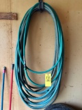 3 garden hoses and hanger