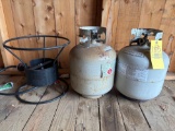 2 propane tanks and a burner