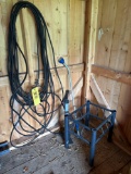 tire pump, extension cord, hose wand, stand