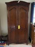 Ornate Walnut Two Door Armoire