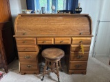 Roll Top Desk with Stool