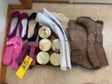 womens shoes, Birkenstock sandals, candles, weights, tissue paper