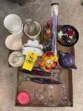 Tea pot, candlewick glass, spiral candles, glass pots, tea cup, vase, etc. glass