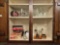 Weight Set, Golf Clubs, & Cabinet Contents - Glassware, VHS, & Small Decor