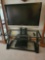 42 In. Vizio TV, Sony DVD/VHS Player, HQ DVD/VHS Player, & Z-Line Entertainment Stand
